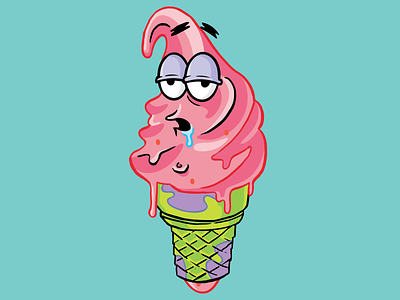 Fish Creme Cone cartoon ice cream illustration nickelodeon patrick spongebob