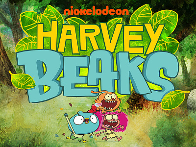 Harvey Beaks Logo branding cartoon design typography harvey beaks icon illustration logo nickelodeon television