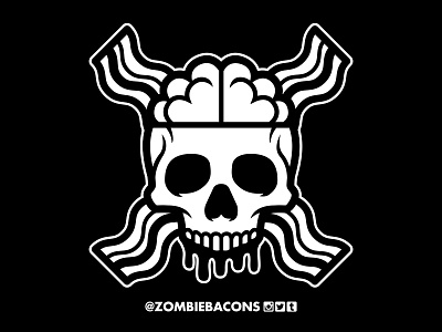 Bacon Bones bacon brain branding design logo print skull slogan style guide typography undead zombie
