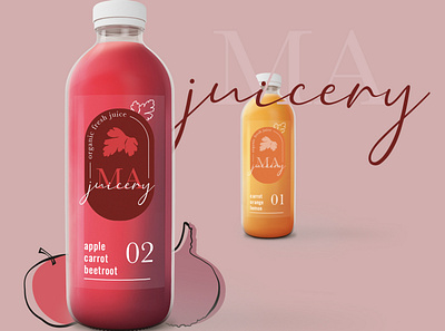Ma Juicery Branding branding design fruits graphic design identitydesign illustration juice juicery logo packaging photoshop typography vector