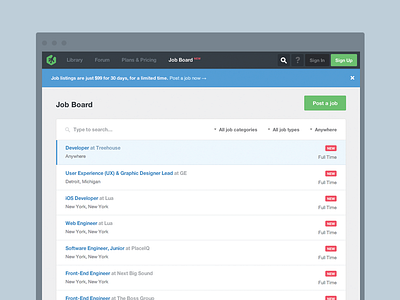 Treehouse Job Board