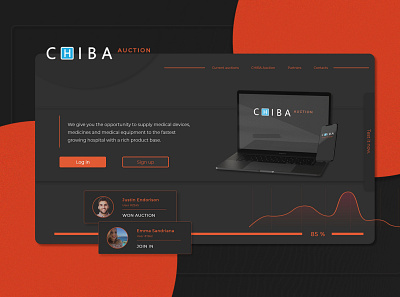 CHIBA Auction - UI / UX Landing page rework app application auction concept rework ux ui web webdesign website