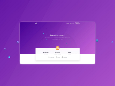 Landing page for a crypto service