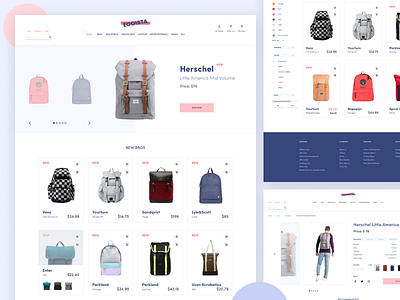 Online Bag Store e commerce design uiux