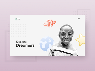 KIDDY - Landing page 1st block concept.