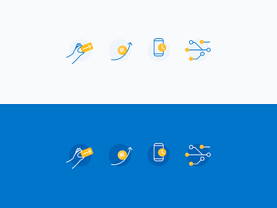 Website Icons blue fintech icon design icons illustration insurance line icon website yellow