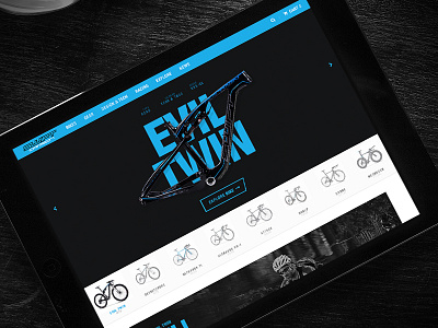 Bike Homepage Mockup bicycles bike evil twin homepage ipad mockup mountain bike slider website