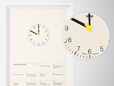 Dieter Rams "10 Principles for Good Design" Poster 10 principles for good design braun clock dieter rams poster poster watch face