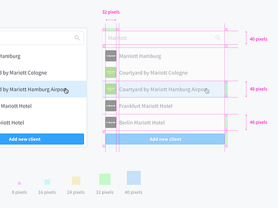 Grid System 8 pixel alignment grid padding spacing system