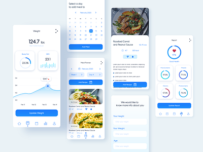 Meal Planner, cooking, health tracking app adobe xd fitness food health interaction meal meal planner minimal tracking ui