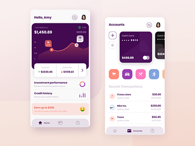 Finance app app banking cards colors credit female finance fintech managment woman