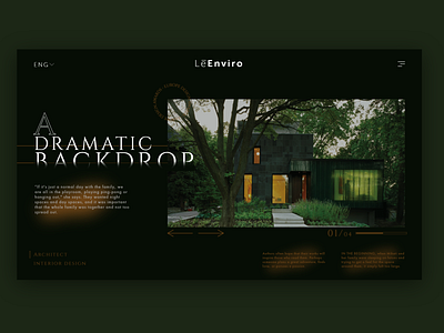 Le enviro Architect company home page adobe xd architecture blur design interaction minimal technology