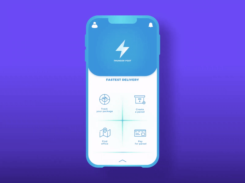 Cocept for a loading page for delievery app. Is pretty Thunder!) adobe xd animation color interaction lightning minimal thunder