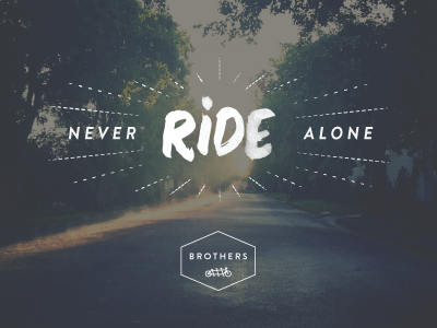 Never Ride Alone bicycle bike hand painted lettering