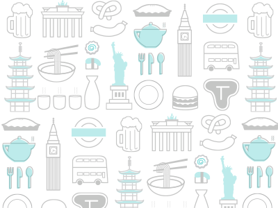 OpenTable UK Pattern food illustration international opentable