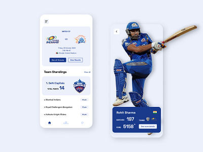 The First Ball - Concept Cricket App app concept cricket design indians ipl mobile mumbai sports ui