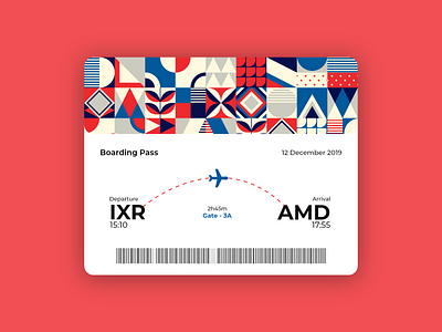 Boarding Pass adobe xd ahmedabad app boarding pass concept daily ui flight booking illustration travel typography ui vector