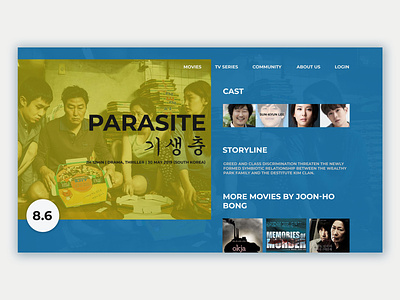 Movie Card asian dailyui dailyuichallenge design joon-ho bong korean korean cinema movie movie card parasite ui uidesign userinterface web websitedesign