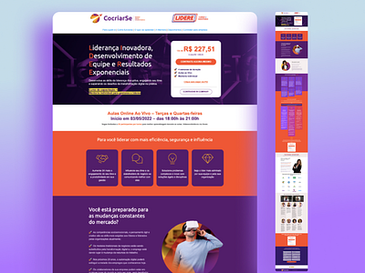 Landing page para curso de liderança design ui uidesign uiuxdesign ux