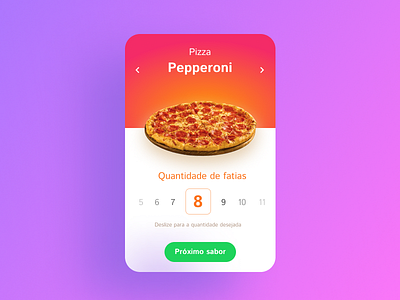 Seletor de fatias de pizza app design ui uidesign uiuxdesign ux