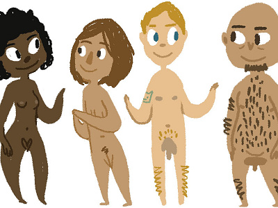 Naked bodies digital illustration