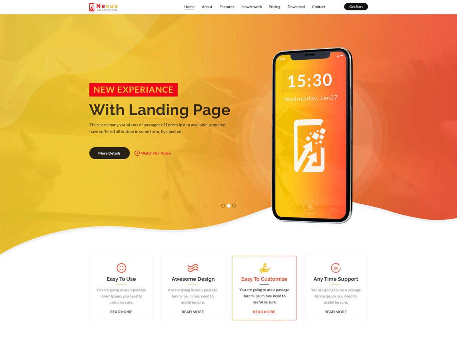 Mobile App Landing Page UI design graphic design landing page design mobile app design ui webdesign