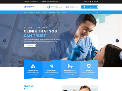 imedico Medical Dental Surgeon Clinic Website Homepage Design