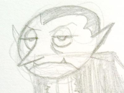 Dracula cartoon character concept sketch