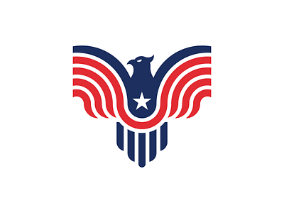 American Eagle Logo american american flag animal logo brand branding design eagle flag logo patriot simple star wildlife wing