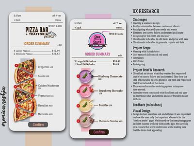 043 Food Menu daily 100 challenge dailyui drink menu food menu logo milkshake pizza research uidesign ux uxui