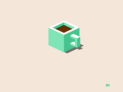 _coffee square coffee coffeeholic flatdesign isometric minimalism vectorart