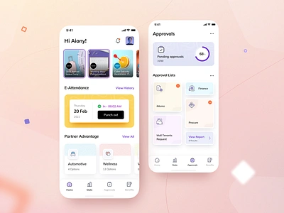 Employee Self-service App app design employ benefits employee fun hr illustration leave office pastel task task manager team team management trending ui uiux ux