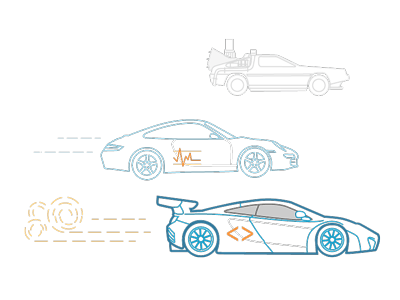 Udacity Easter Egg — 1 cars delorean illustrator outline speed udacity