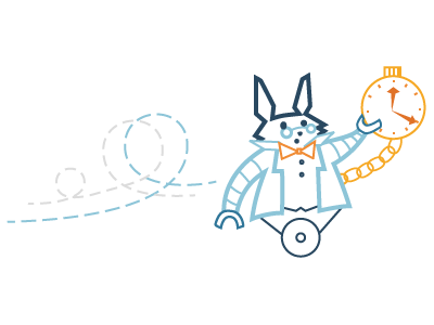 Udacity Easter Egg — 2 illustrator robot time udacity whimsy white rabbit