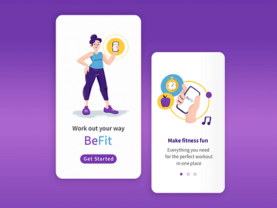 Fitness App app design app illustration character digital illustration fitness app illustraion mobile mobile app design procreate ui