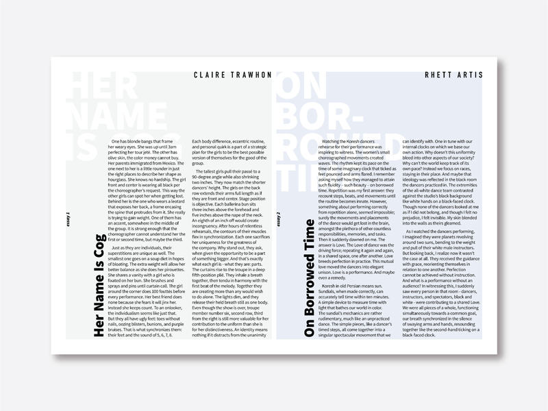 Fictional Writing | Publication Design design dynamic editorial essay layout magazine publication typography