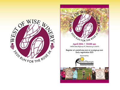 West of Wise Winery 5K logo design logo typography