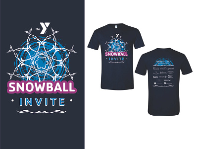 YMCA Snowball Invite design illustration logo typography