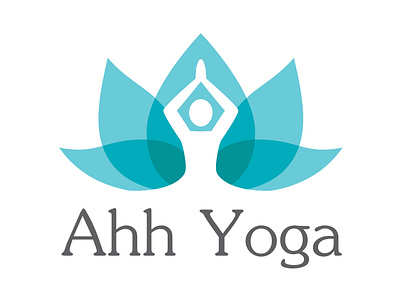 Ahh Yoga logo design illustration logo typography