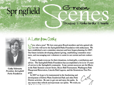 Springfield Parks Foundation Newsletter design typography