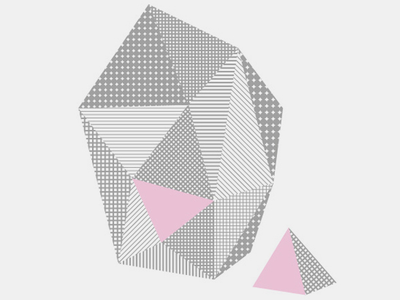 Big polygon loves little polygon… abstract geometric pink polygon shirt