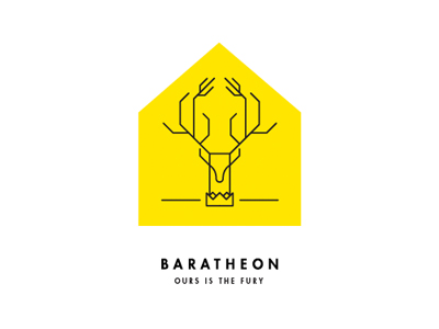 A Song of Ice and Fire / Game of Thrones / Baratheon house sigil crest fantasy minimal modern sigil