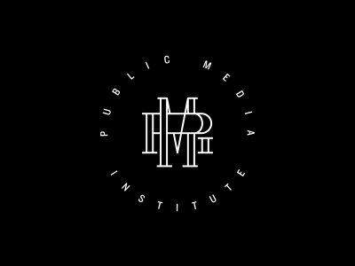 Public Media Institute Mark Studies logo mark monogram typography
