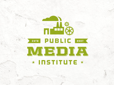 Public Media Institute green mark typography