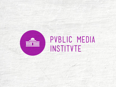 Public Media Institute circle columns mark pink