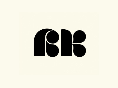 RK identity letter logo rk