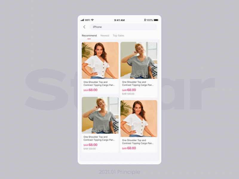 Stalar - view product detail animation ui