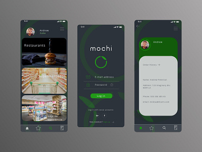 Mochi app design - dark theme