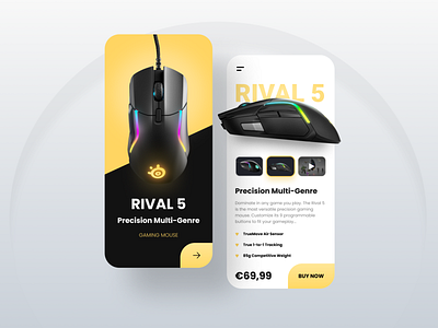 App MockUp For SteelSeries Shop 3d android animation app appdesign apple branding colors design gaming graphic design illustration ios logo mockup mouse new trending ui ux