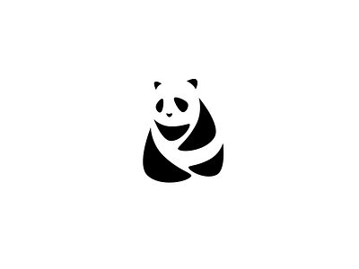 Panda! illustration negative space panda